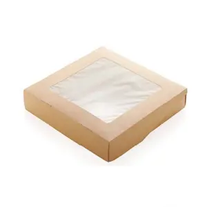 Контейнер бумажный с окном OSQ TABOX 1555 PRO (200х200х55) крафт