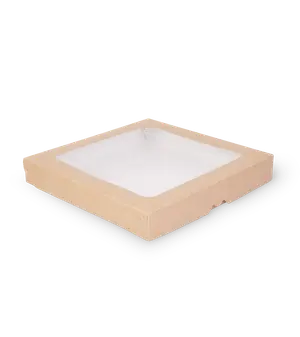 Контейнер бумажный с окном OSQ TABOX 2500 PRO (260х260х40) крафт