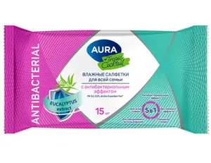 Салфетки влажные антибактериальные AURA Tropic Cocktail 15 шт/уп (артикул производителя 117677)