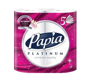 Бумага туалетная PAPIA PLATINUM 5 сл белая (4рул/уп) арт.50202855/5080980
