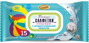 Салфетки влажные антибактериальным эффектом ЭКОННОМ 15 шт/уп (артикул производителя D6)