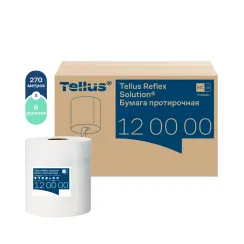 Протирочная бумага в рулоне Tellus Рефлекс Комфорт M4 1 сл белая 270 м ЦВ (артикул производителя 120000)