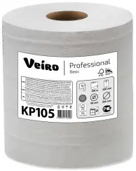 Бумажные полотенца в рулоне с центральной вытяжкой VEIRO Professional Basic 1 слойные белые 300 м (артикул производителя KP105)