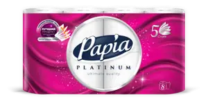 Бумага туалетная PAPIA PLATINUM 5 сл белая (8рул/уп) арт.5080978