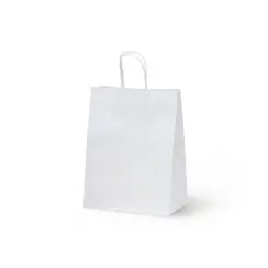 Пакет бумажный 260х150х350мм белый с кручеными ручками
