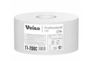 Туалетная бумага VEIRO Professional 1 слойная светло-серая 200 м (артикул производителя Т1-200С)