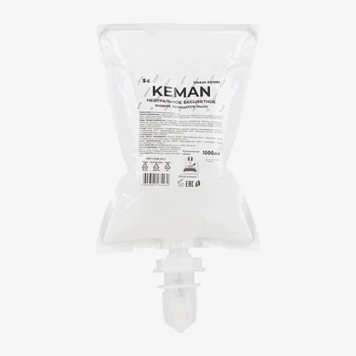 Мыло для рук картридж Keman S4 нейтральное бесцветное 1 л без отдушки (артикул производителя 100025-БЦ1000) — фото 1