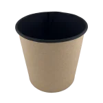 Бумажный контейнер круглый Round Bowl 500мл (d100) черный крышка 33065 — фото 1