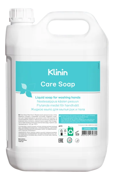 Мыло жидкое для рук и тела Klinin Care Soap 5 л (артикул производителя 205000) — фото 1