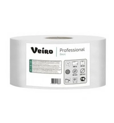 Туалетная бумага в рулоне VEIRO Professional Maxi 1 слойная белая 420 м (артикул производителя MAXI) — фото 1