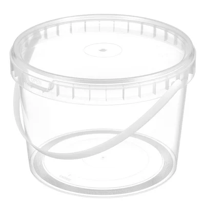 Контейнер пластиковый круглый с крышкой и ручкой  d170 мм, 2000 мл прозрачный — фото 1