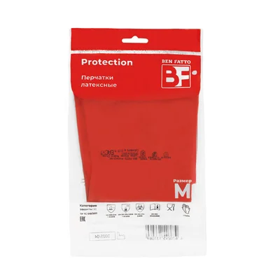Перчатки резиновые Ben Fatto Protection M красные — фото 1