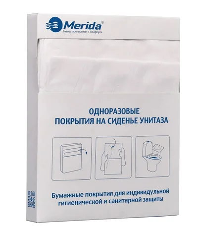 Покрытия на унитаз одноразовые Merida Эконом 1 сл 1/4 сложения 100 шт/уп (артикул производителя ГП11СТэк) — фото 1
