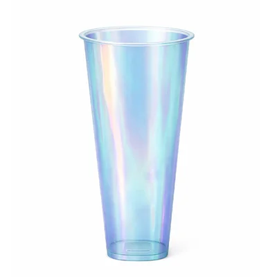Стакан одноразовый пластиковый 650мл Bubble Cup с квадратным дном глянец перламутр — фото 1