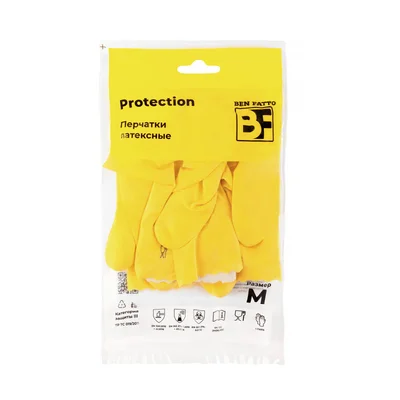 Перчатки резиновые Ben Fatto Protection M желтые — фото 1