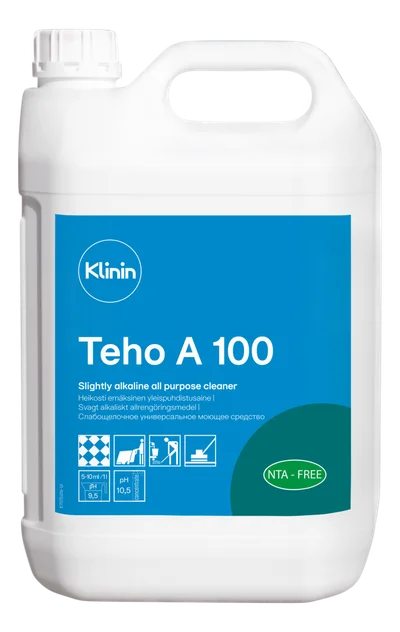 Средство щелочное моющее для пола сильные загрязнения Klinin Teho A 100 5 л арт. 205120 — фото 1