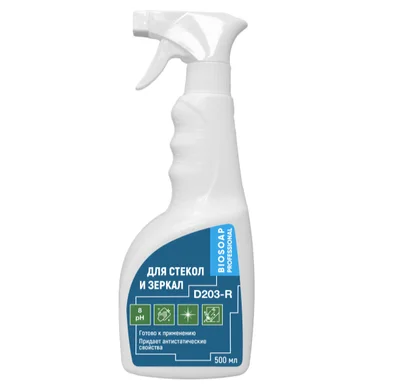 Средство для мытья стекол и зеркал Biosoap D203-R 0,5 л (артикул производителя 9010155) — фото 1