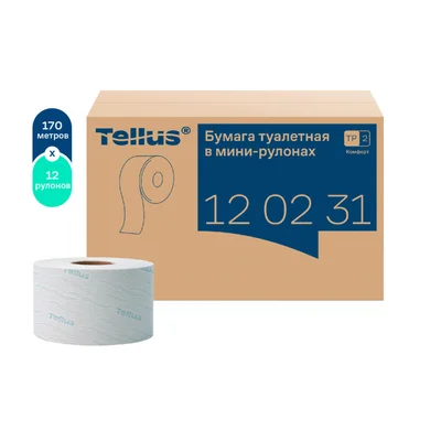 Бумага туалетная Tellus Комфорт T2 2 сл белая 170 м (артикул производителя 120231) — фото 1