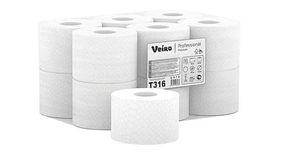 Туалетная бумага VEIRO Professional Premium 2 слойная белая в упаковке 4 рулона (артикул производителя T316) — фото 1