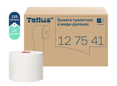 Бумага туалетная Tellus Стандарт T6 1 сл белая 135 м (артикул производителя 127541) — фото 1
