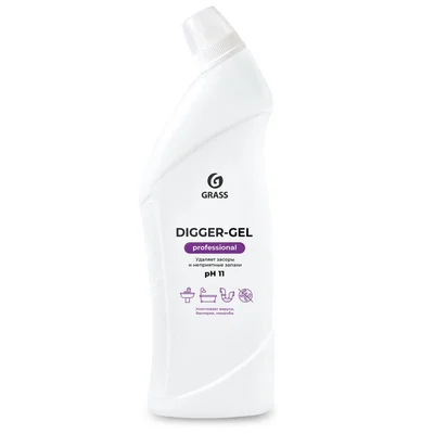 Средство щелочное для прочистки канализационных труб GRASS Digger-gel Professional 1 л (артикул производителя 125569) — фото 1