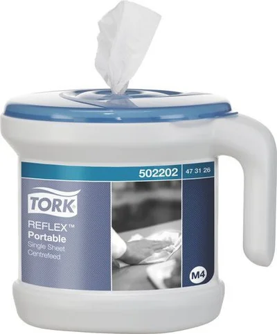Диспенсер для полотенец TORK Reflex M4 Wave Переносной стартовый набор белый пластик ЦВ арт.473126 — фото 1