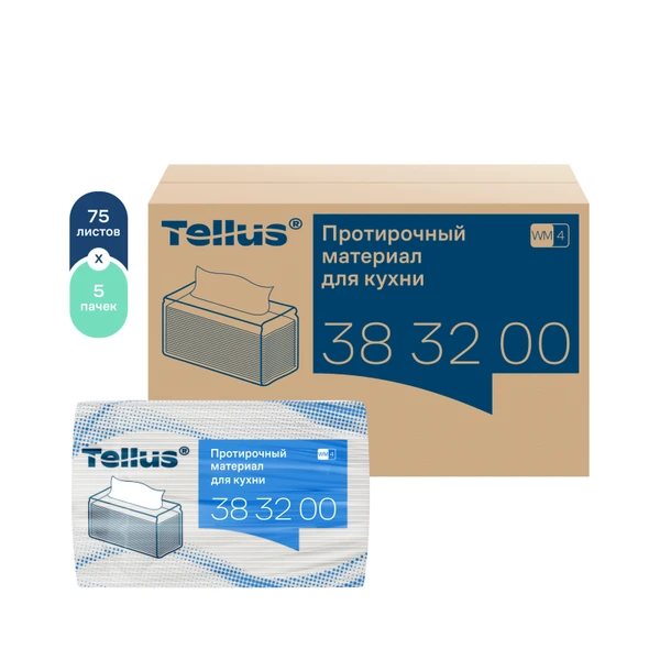 Нетканый протирочный материал для кухни Tellus белый 100 л (артикул производителя 383200) — фото 1