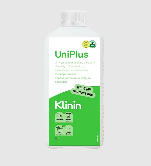 Средство слабощелочное для санузлов KlinTelli UniPlus 1 л (артикул производителя 205554) — фото 1
