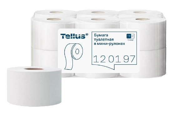 Бумага туалетная Tellus Стандарт T2 1 сл натуральный цвет 200 м (артикул производителя 120197) — фото 1