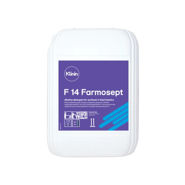 Средство щелочное моющее для пищевых производств Klinin F14 Farmosept пенное хлорное 10 л (артикул производителя 205069) — фото 1