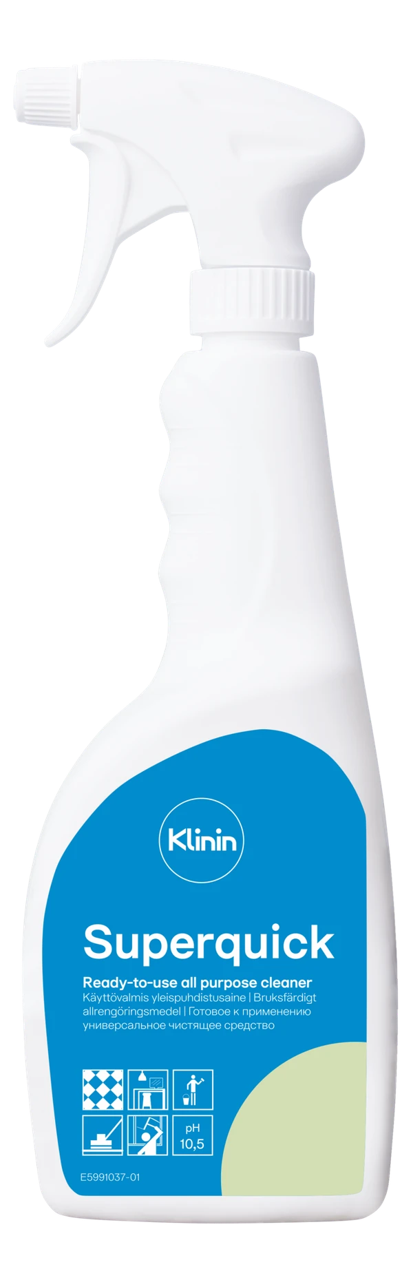 Средство для мытья стекол и зеркал Klinin SuperQuick 0,75 л с распылителем (артикул производителя 205166) — фото 1
