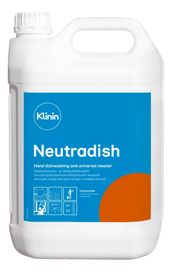 Средство для ручной мойки посуды Klinin C1 Neutradish 5 л (артикул производителя 205040) — фото 1
