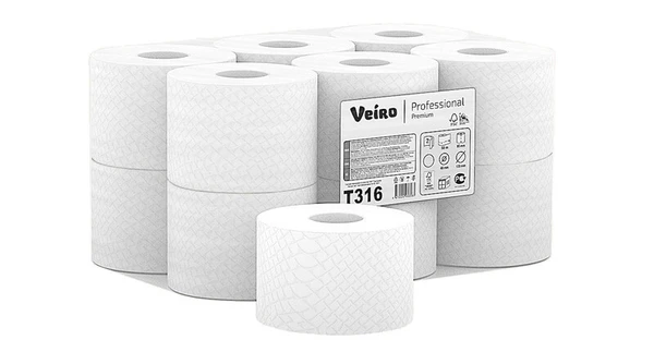 Туалетная бумага VEIRO Professional Premium 2 слойная белая в упаковке 4 рулона (артикул производителя T316) — фото 1