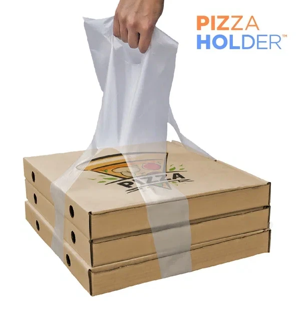 Полиэтиленовый пакет майка «PizzaHolder L» под коробку для пиццы прозрачный 35 мкм 20х55 см — фото 1