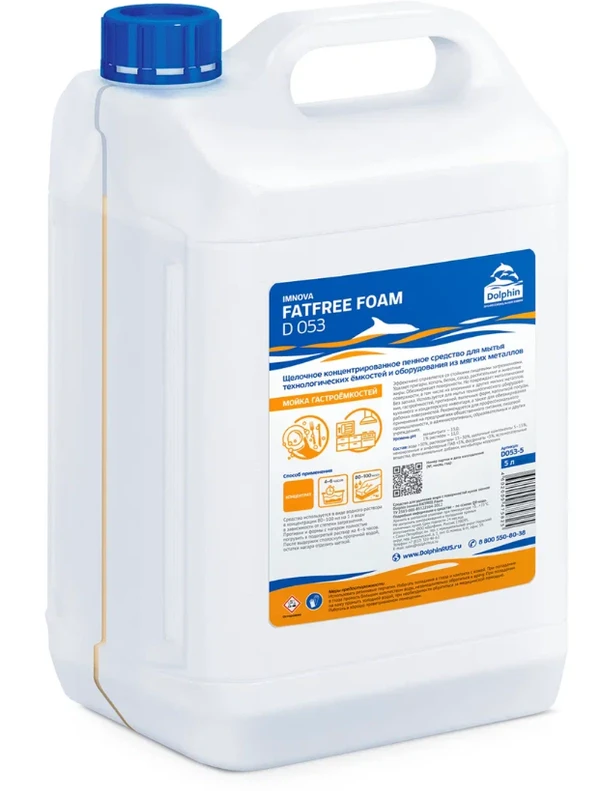 Средство щелочное моющее для кухни для алюминия Долфин IMNOVA FATFREE FOAM 5 л (арт D053-5) — фото 1