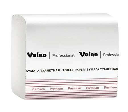 Туалетная бумага листовая VEIRO Professional Premium V сложения 2 слойная белая (артикул призводителя (TV302) — фото 1